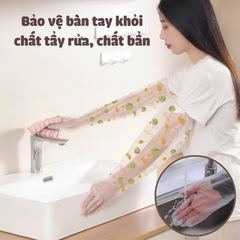 Bịch 5 đôi găng tay cao su pha nilon rửa bát siêu mỏng dai loại dài tiện dụng