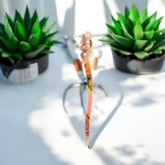 14.21 Trâm cài tóc nhựa họa tiết vân sa.ng trọng 18cm