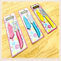 TB. Dao Gọt Hoa Quả Có Nắp Đậy Lưỡi Gốm Echo Metal Màu Xanh Nội Địa Nhật Bản