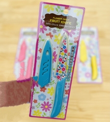 TB. Dao Gọt Hoa Quả Có Nắp Đậy Lưỡi Gốm Echo Metal Màu Xanh Nội Địa Nhật Bản