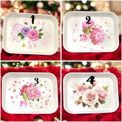 PT2.2 Khay úp ly họa tiết hoa 36x27cm