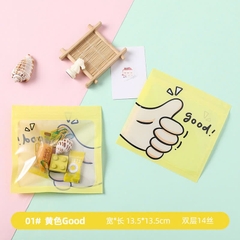 Sét 2 túi zip trong suốt phong cách ngôn ngữ bàn tay 13,5*13,5cm