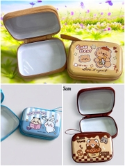 17.4 Hộp đựng thẻ họa tiết hoạt hình 9,5*7,2*3,2cm (có dây kéo )