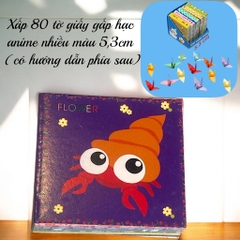 Xấp 80 tờ giấy gấp hạc anime nhiều màu 5,3cm