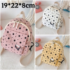 T10. Balo vải nhung họa tiết hoa nhí 19*22*8cm