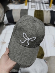 B7.1 Mũ Lưỡii Traii Vải Cotton Mềm Thêu Nơ, Chữ Phong Cách Hàn Quốc