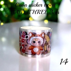 Cuộn sticker trong nhũ BABY THREE 3cm