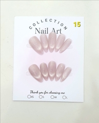 H03. Set 10 móng tay giả mắt mèo kèm keo và giũa móng