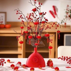 Lồng đèn nhung đỏ 6cm số 5