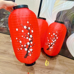 Lồng đèn vải đỏ hoa anh đào