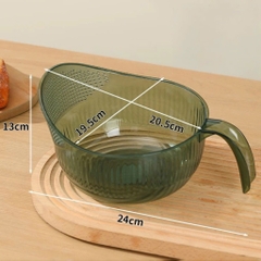 Rổ vo gạo nhựa có tay cầm tiện lợi 28x13cm (cả tay cầm)