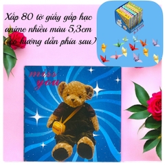 Xấp 80 tờ giấy gấp hạc anime nhiều màu 5,3cm