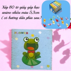 Xấp 80 tờ giấy gấp hạc anime nhiều màu 5,3cm