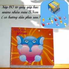 Xấp 80 tờ giấy gấp hạc anime nhiều màu 5,3cm