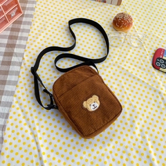 T10. Túi nhung kẻ sọc đeo chéo 13*18*5cm
