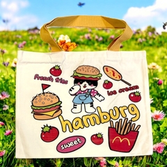 Túi vải canvas 1 lớp có khóa 40x34cm