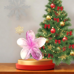 T7.1.Kẹp hoa sứ trắng hồng 8cm