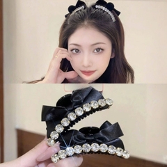 7.2 Kẹp tóc nơ đính đá dễ thương 7,5cm