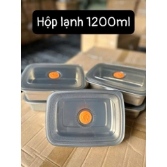 S4. Hộp Lạnh Inox Nắp Cam 1200ml (19x13,5cm)