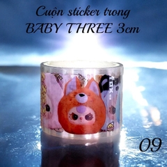 Cuộn sticker trong nhũ BABY THREE 3cm
