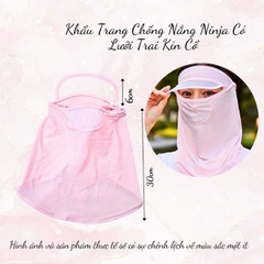 15.2 Khẩu Trang Chống Nắng Ninja Có Lưỡi Trai Kín Cổ Nhiều Màu
