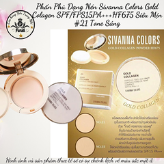 Phấn Phủ Dạng Nén Sivanna Colors Gold Colagen SPF/FPS15PA+++HF675 Siêu Mịn #21