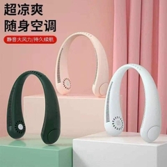 Quạt điều hoà đeo cổ Neck Fan màu xanh