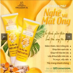 Sữa Rửa Mặt Nghệ Và Mật Ong Trắng da, Ngăn Ngừa Mụn Collagen X3 100ml