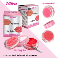 Set Tẩy Tế Bào Chết và Dưỡng Môi Trị Thâm Mira 2in1 B780