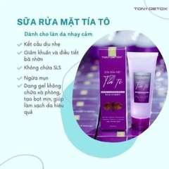 Sữa rửa mặt tía tô sạch sâu - ngừa mụn - chống oxy hóa Tony Detox 120ml