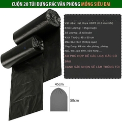 Sét 5 cuộn túi rác mini màu đen (15 túi/1 cuộn)