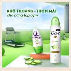 Xịt Khử Mùi Dove Dưỡng Da Mềm Mịn 48H Hương Go Fresh Pepino y té verde 150ml