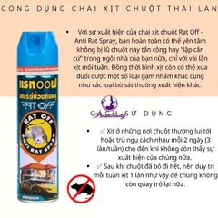 Xịt Đuổi Chuột Thái Lan Rat Off Anti Rat Spray.