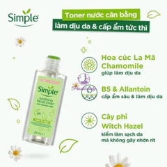 Toner Cân Bằng Độ Ẩm Cho Da Simple Kind to Skin Soothing Facial Toner 200ml