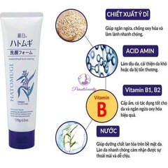 Sữa Rửa Mặt Ý Dĩ Dưỡng Ẩm Sáng Da Hatomugi Naturie