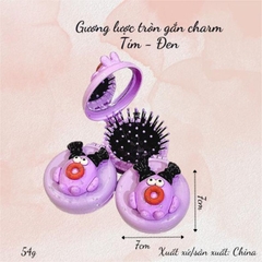 Gương lược tròn gắn charm