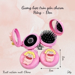 Gương lược tròn gắn charm