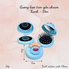 Gương lược tròn gắn charm