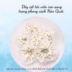 14.2 Dây cột tóc viền ren sang trọng phong cách Hàn Quốc
