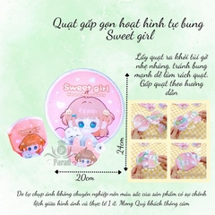 Quạt gấp gọn hoạt hình tự bung