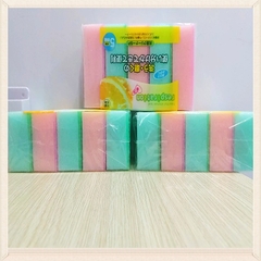 Set  5 Miếng Xốp Rửa Chén Bát Tạo Bọt Một Mặt Ráp Nội Địa Nhật