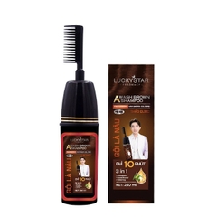 Dầu Gội Thảo Dược Cao Cấp Kèm Lược Màu Nâu Lucky Star 250ml