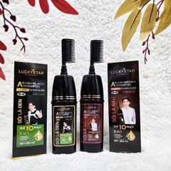 Dầu Gội Thảo Dược Cao Cấp Kèm Lược Màu Nâu Lucky Star 250ml