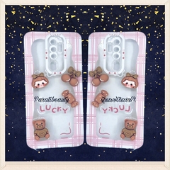 Ốp Lưng Điện Thoại LUCKY Viềm Caro Hồng, Hình Cô Gái Siêu Dễ Thương