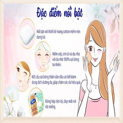 Hộp 66 Miếng Bông Tẩy Trang Với Sợi Bông Cao Cấp Silcot Premium