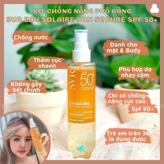 HLK-Xịt Chống Nắng SVR Sun Secure Eau Solaire SPF50+++ 200ml - Pháp