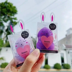 17.2 Mút Hồ Lô Trang Điểm Hình Con Thỏ Kèm Hộp Nhựa Tai Thỏ Dễ Thương