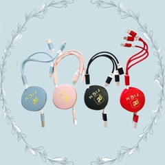 Dây Sạc/ Cáp Rút Kéo Picom 3in1