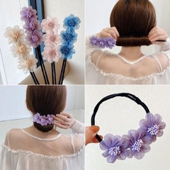 Cuộn búi tóc hoa nhiều màu