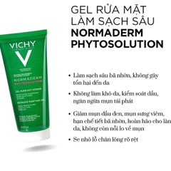 Sữa rửa mặt mini làm sạch sâu, giảm bã nhờn Vi.chy Normaderm Phytosolution Intensive Purifying Gel 50ml